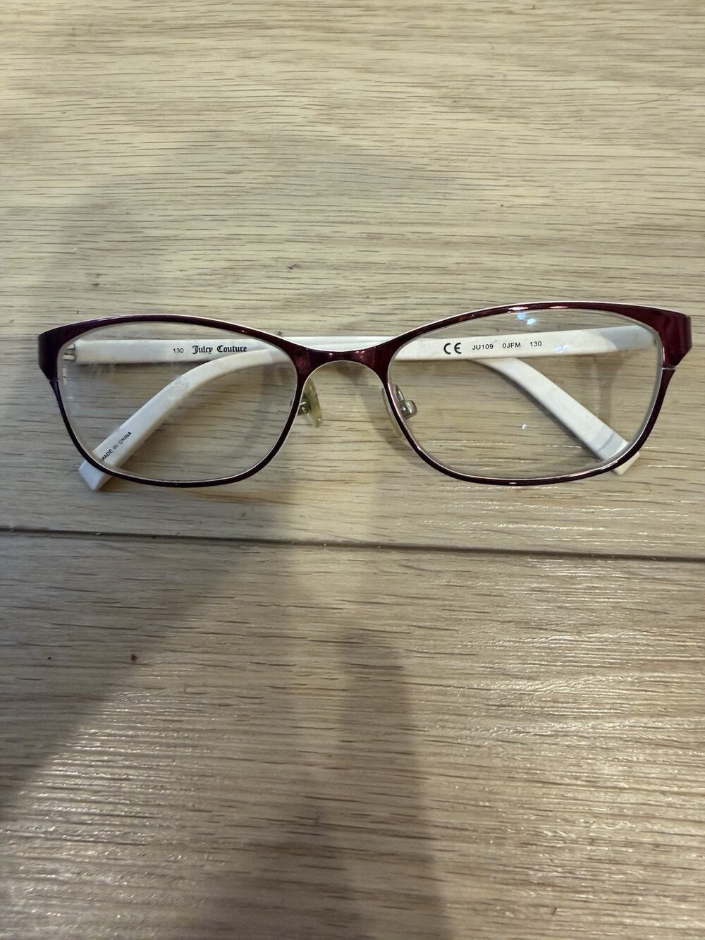 JUICY COUTURE JU109 0JFM Eyeglasses Frame Petite 130mm Burgundy Red/White